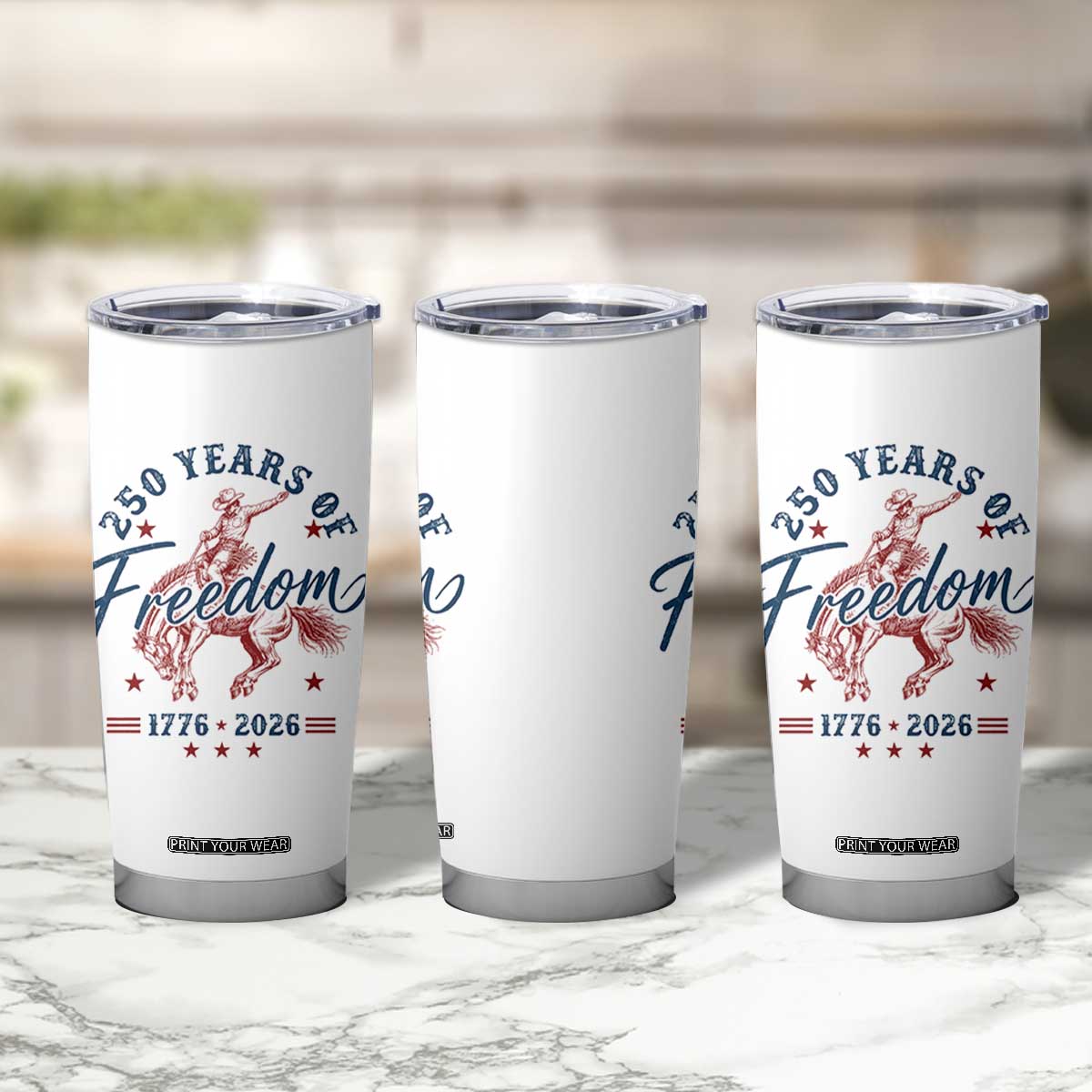250 Years Of Freedom Cowboy Tumbler Cup Western 250th Anniversary USA 1776 2026