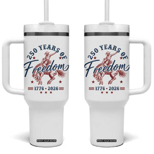 250 Years Of Freedom Cowboy Tumbler With Handle Western 250th Anniversary USA 1776 2026