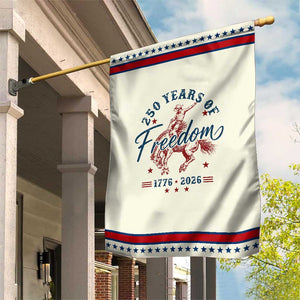 250 Years Of Freedom Cowboy Patriotic Garden Flag Western 250th Anniversary USA 1776 2026 TS11 Modern Beige Red Print Your Wear