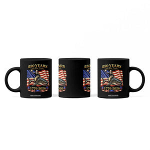 250 Years George Washington Riding Shark Coffee Mug Funny July 4th American Flag 1776 2026