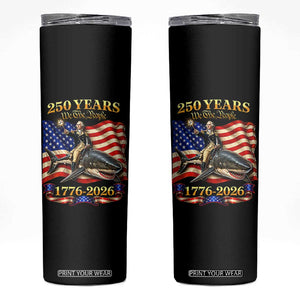 250 Years George Washington Riding Shark Skinny Tumbler Funny July 4th American Flag 1776 2026