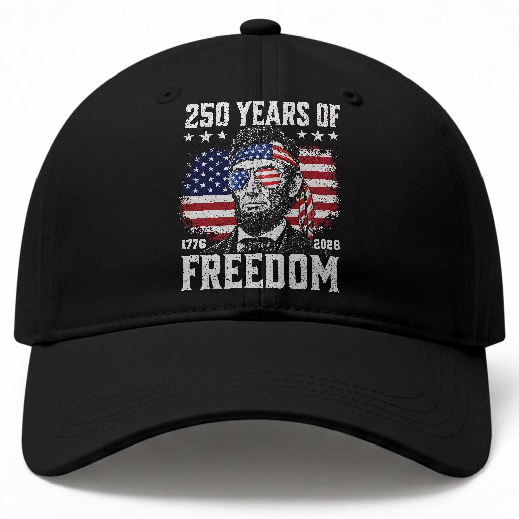 Abraham Lincoln 250 Years Of Freedom Baseball Cap 1776 2026 4th of July