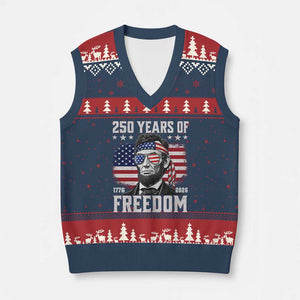 Abraham Lincoln 250 Years Of Freedom V-Neck Knit Sweater Vest 1776 2026 4th of July