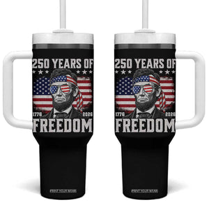Abraham Lincoln 250 Years Of Freedom Tumbler With Handle 1776 2026 4th of July