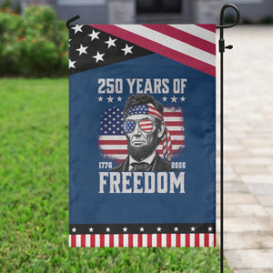 Abraham Lincoln 250 Years Of Freedom Patriotic Garden Flag 1776 2026 4th of July