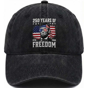 Abraham Lincoln 250 Years Of Freedom Washed Cotton Baseball Cap 1776 2026 4th of July