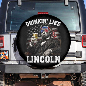Drinkin Like Lincoln Spare Tire Cover Abraham Lincoln 4th of July Beer Lover