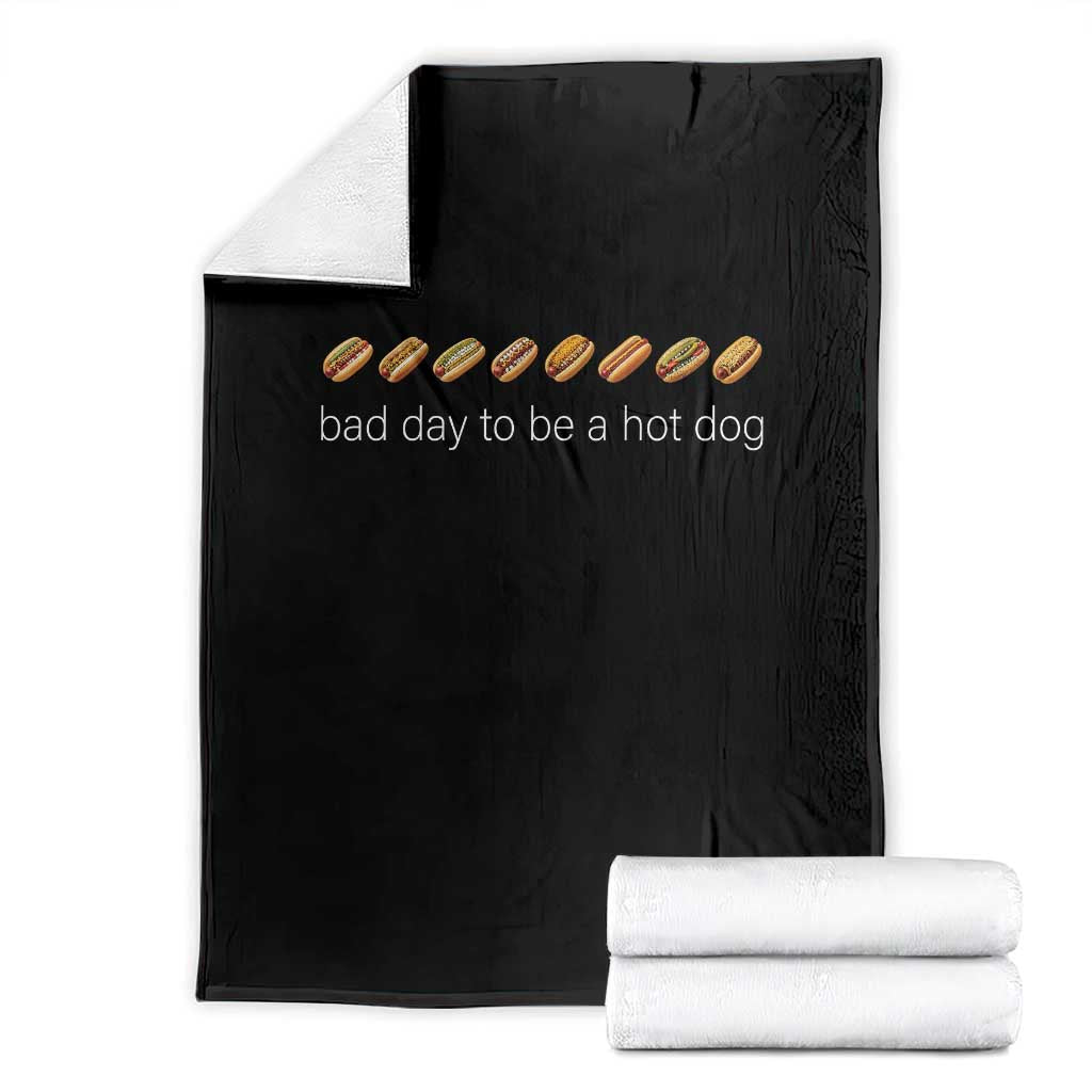 Bad Day To Be A Hot Dog Throw Blanket Funny US Regional Hotdog Styles TS11 Black Print Your Wear