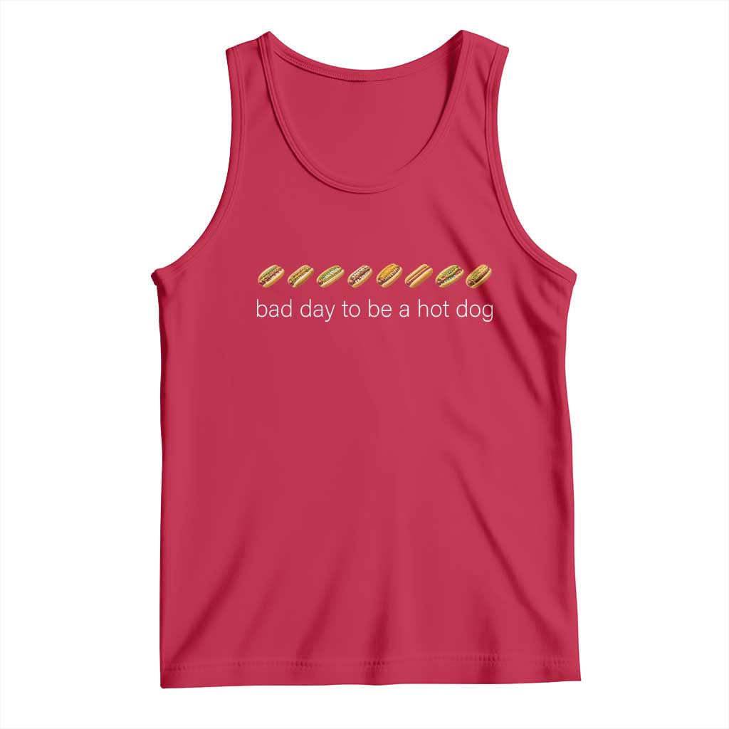 Bad Day To Be A Hot Dog Tank Top Funny US Regional Hotdog Styles