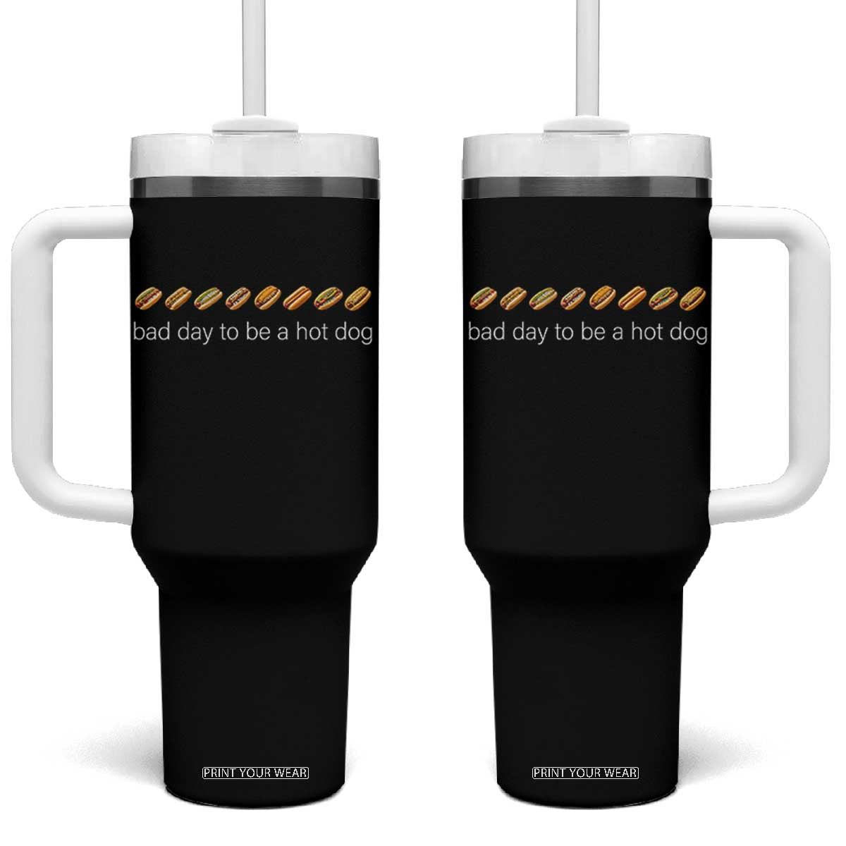 Bad Day To Be A Hot Dog Tumbler With Handle Funny US Regional Hotdog Styles