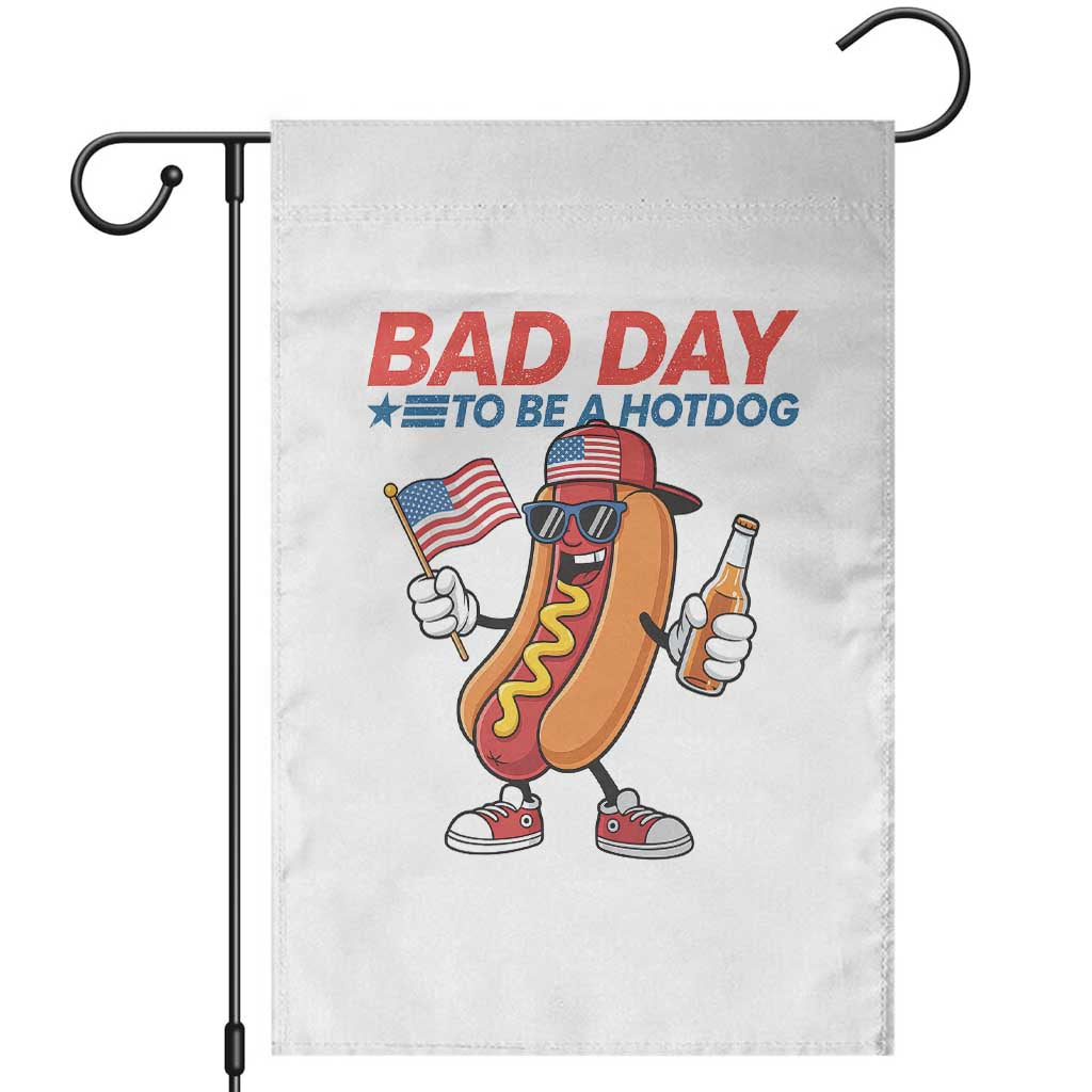 Bad Day To Be A Hot Dog Garden Flag Funny BBQ Grilling 4th of July TS11 White Print Your Wear