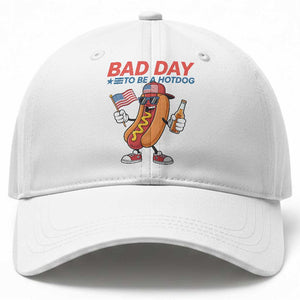 Bad Day To Be A Hot Dog Baseball Cap Funny BBQ Grilling 4th of July