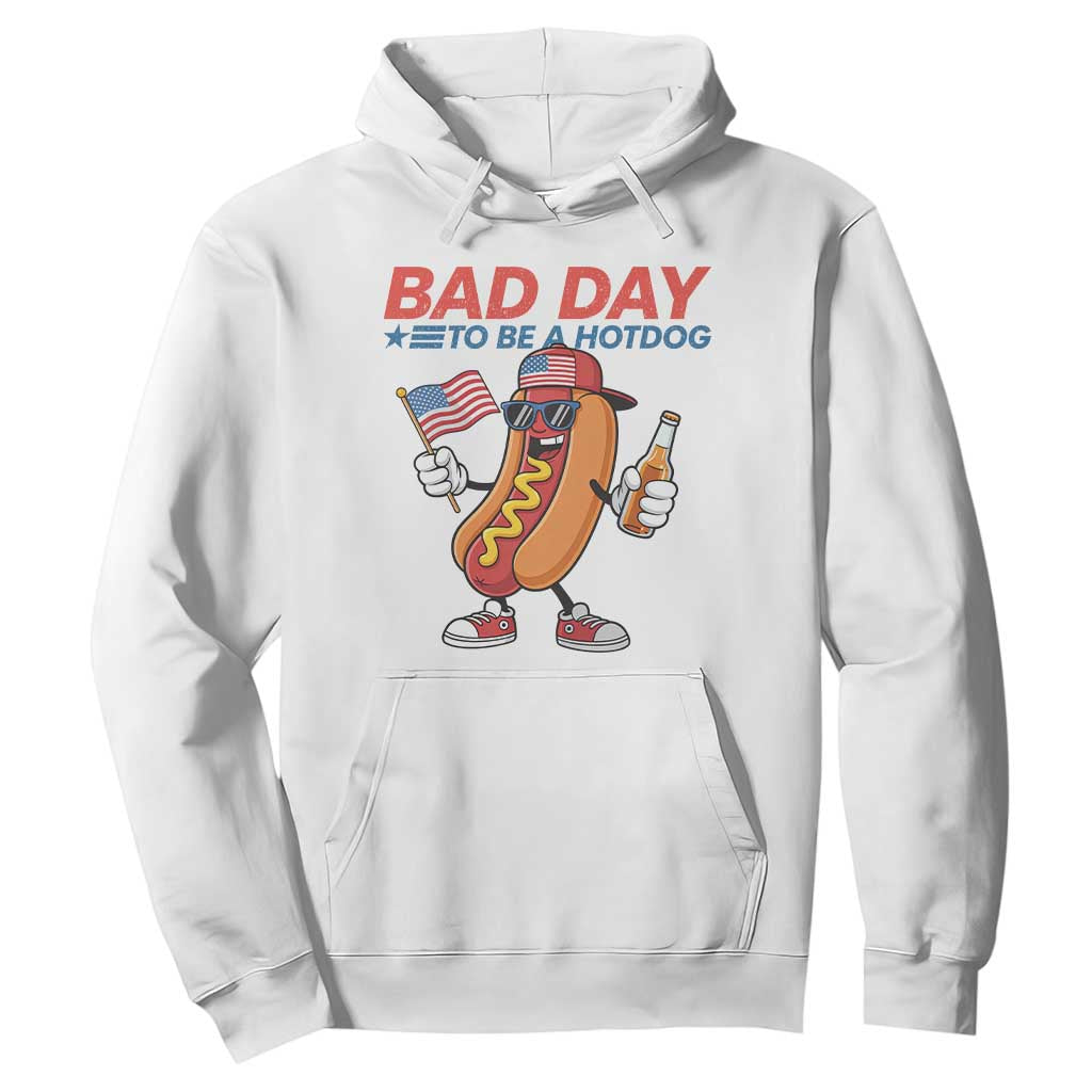 Bad Day To Be A Hot Dog Hoodie Funny BBQ Grilling 4th of July TS11 White Print Your Wear