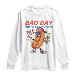 Bad Day To Be A Hot Dog Long Sleeve Shirt Funny BBQ Grilling 4th of July