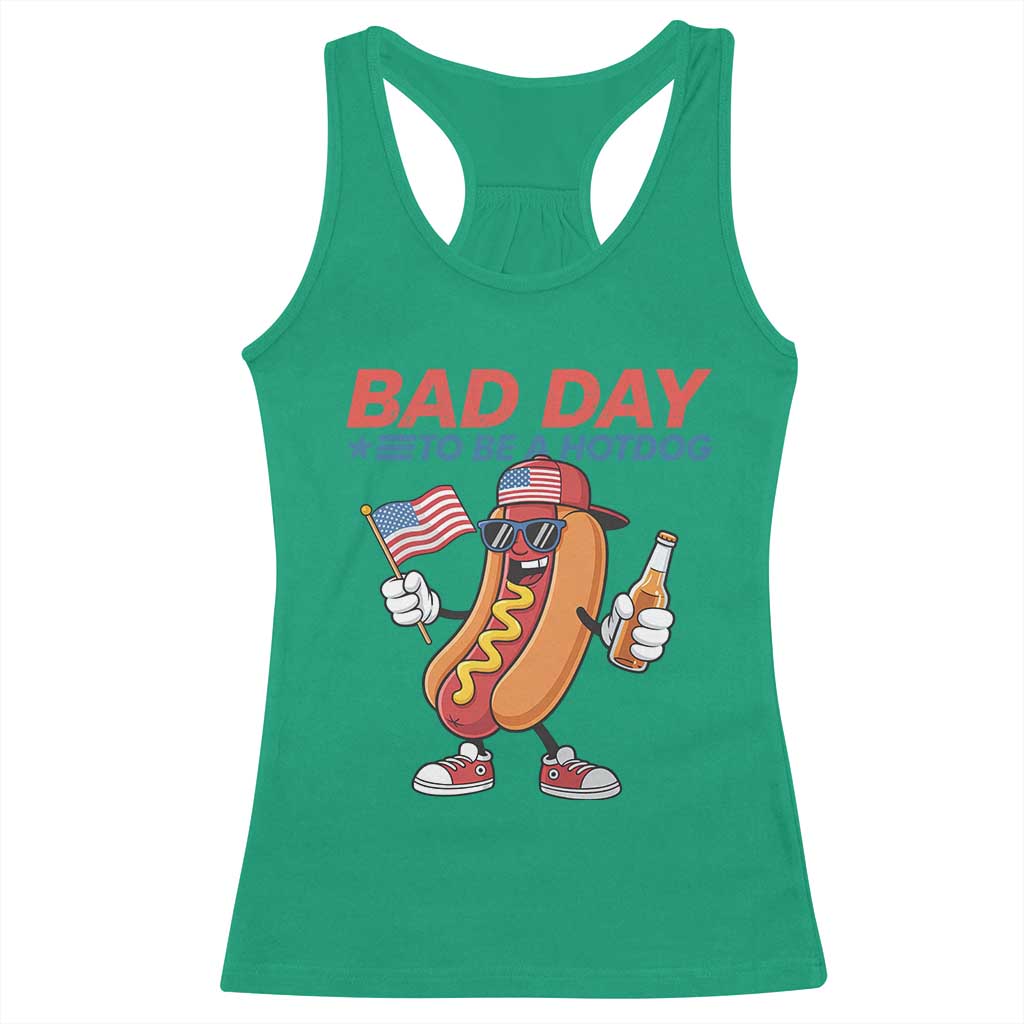 Bad Day To Be A Hot Dog Racerback Tank Top Funny BBQ Grilling 4th of July