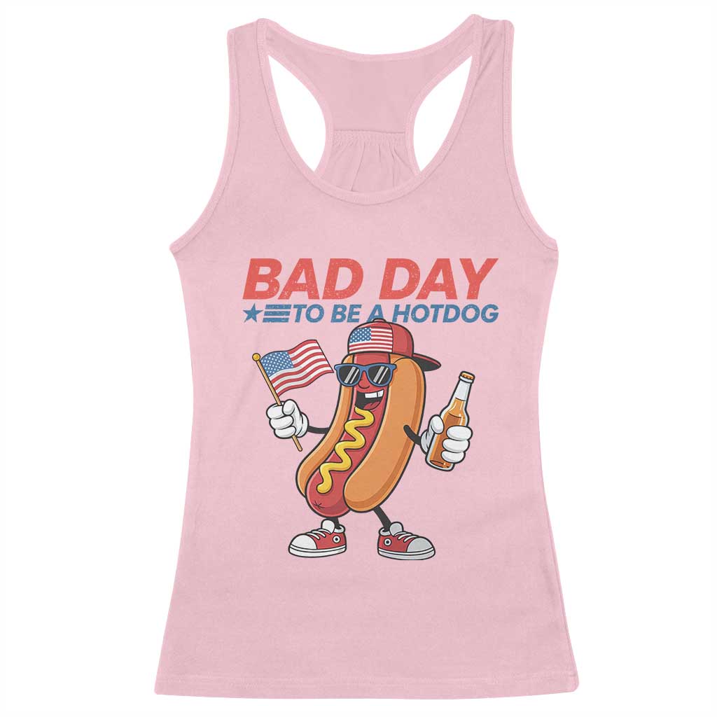 Bad Day To Be A Hot Dog Racerback Tank Top Funny BBQ Grilling 4th of July