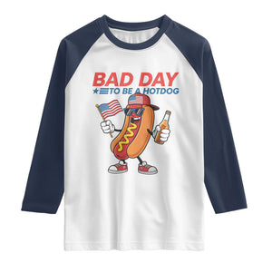 Bad Day To Be A Hot Dog Raglan Shirt Funny BBQ Grilling 4th of July