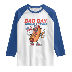 Bad Day To Be A Hot Dog Raglan Shirt Funny BBQ Grilling 4th of July