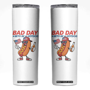 Bad Day To Be A Hot Dog Skinny Tumbler Funny BBQ Grilling 4th of July