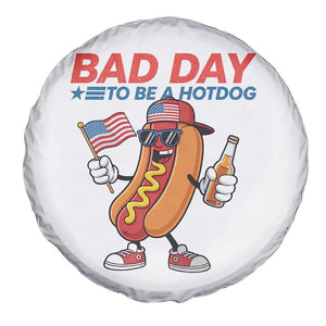 Bad Day To Be A Hot Dog Spare Tire Cover Funny BBQ Grilling 4th of July