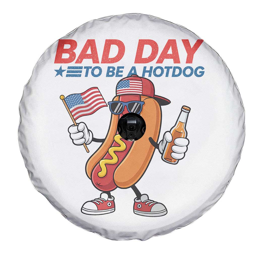 Bad Day To Be A Hot Dog Spare Tire Cover Funny BBQ Grilling 4th of July