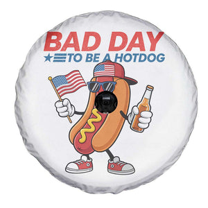 Bad Day To Be A Hot Dog Spare Tire Cover Funny BBQ Grilling 4th of July