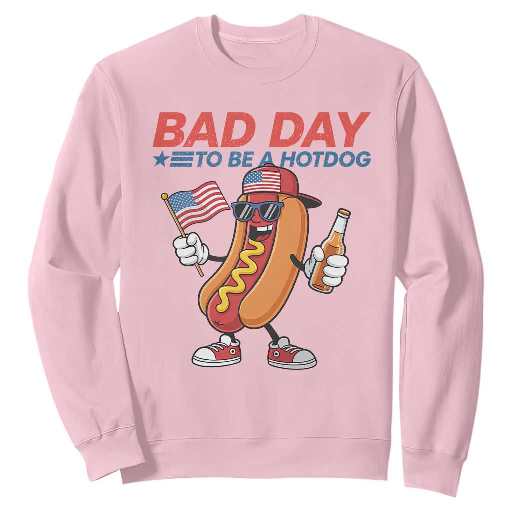 Bad Day To Be A Hot Dog Sweatshirt Funny BBQ Grilling 4th of July