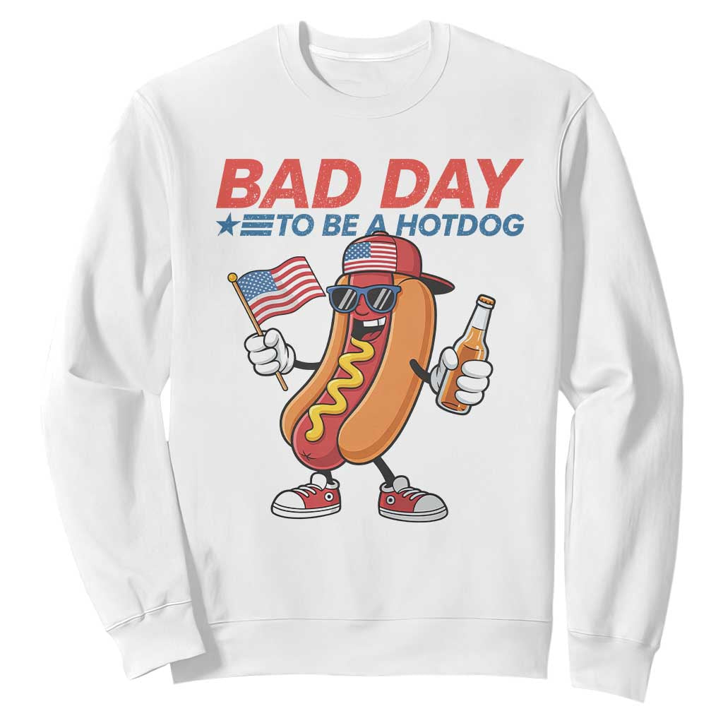 Bad Day To Be A Hot Dog Sweatshirt Funny BBQ Grilling 4th of July