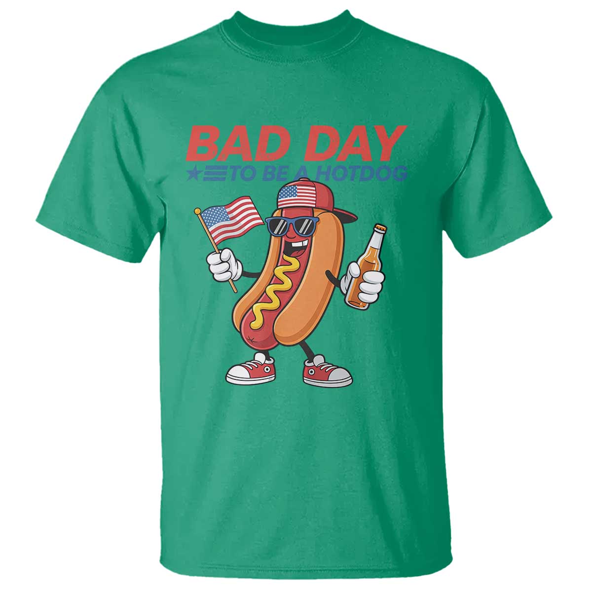 Bad Day To Be A Hot Dog T Shirt Funny BBQ Grilling 4th of July
