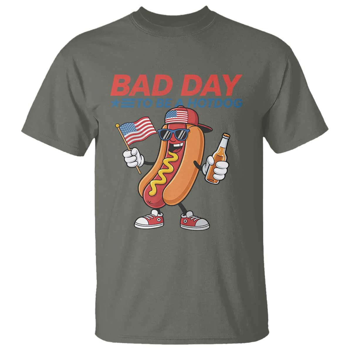 Bad Day To Be A Hot Dog T Shirt Funny BBQ Grilling 4th of July