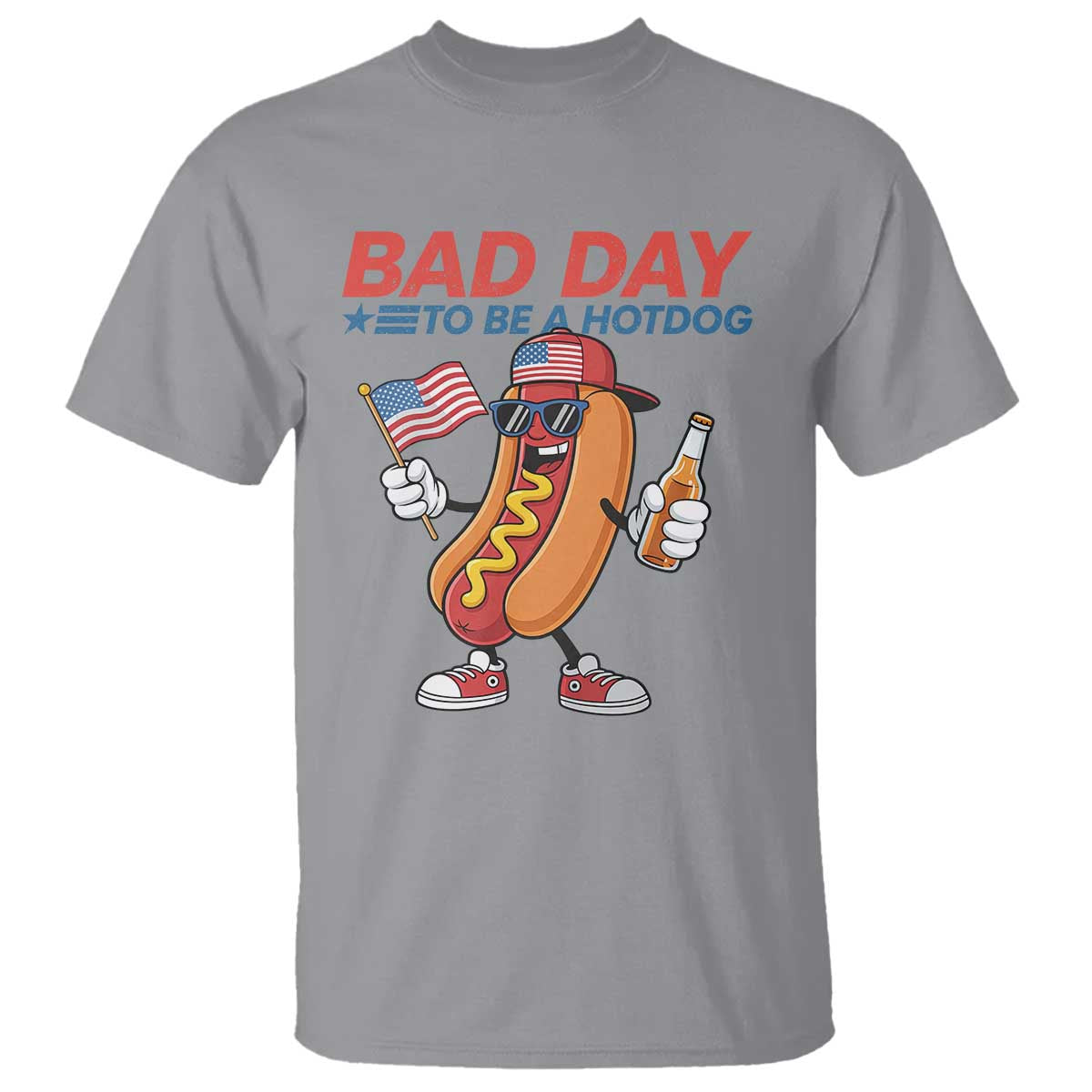 Bad Day To Be A Hot Dog T Shirt Funny BBQ Grilling 4th of July