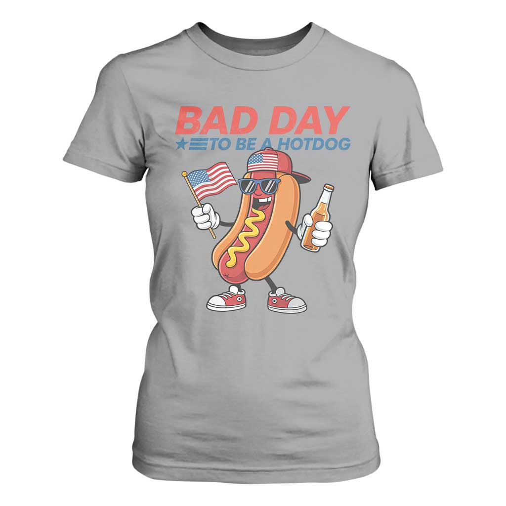 Bad Day To Be A Hot Dog T Shirt For Women Funny BBQ Grilling 4th of July