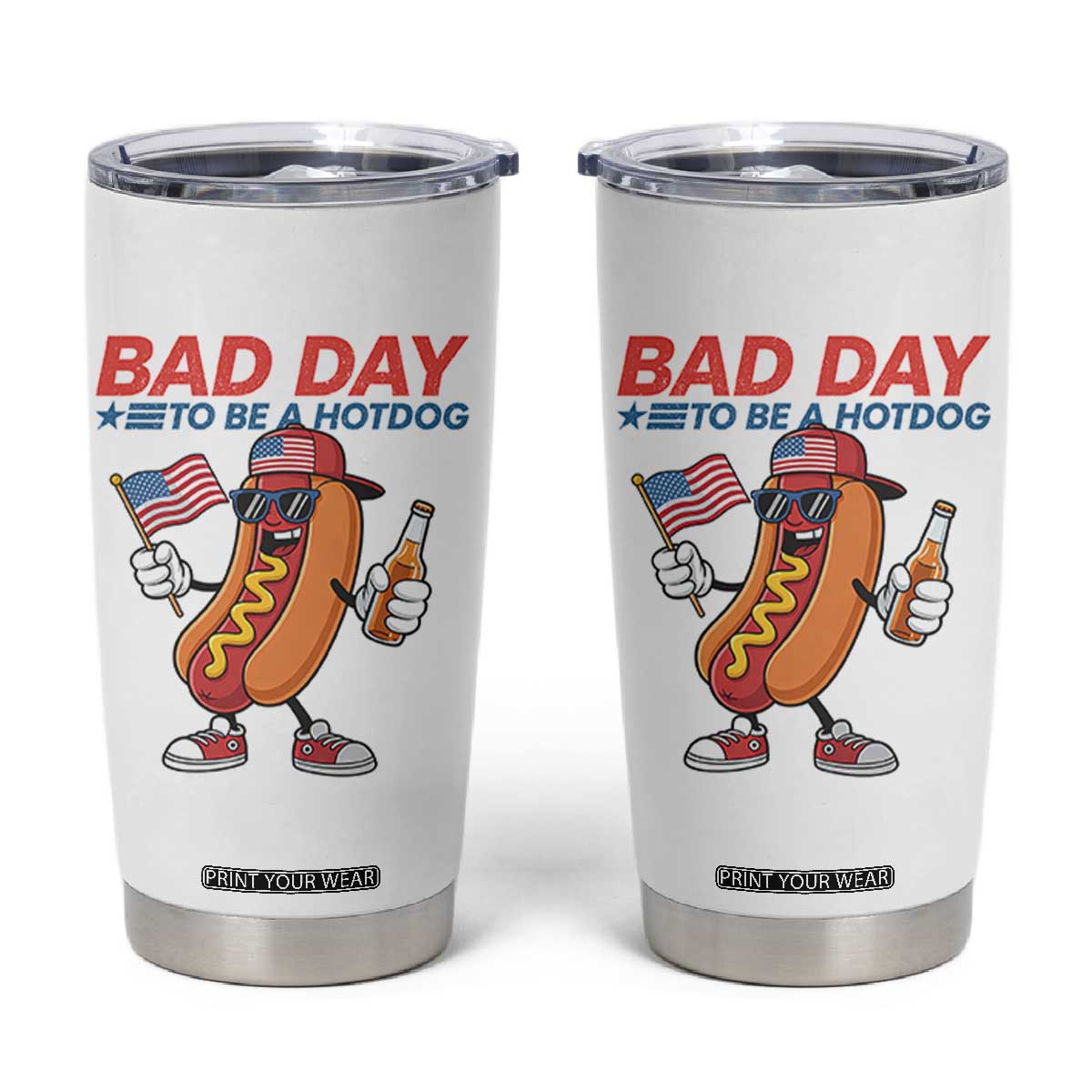 Bad Day To Be A Hot Dog Tumbler Cup Funny BBQ Grilling 4th of July
