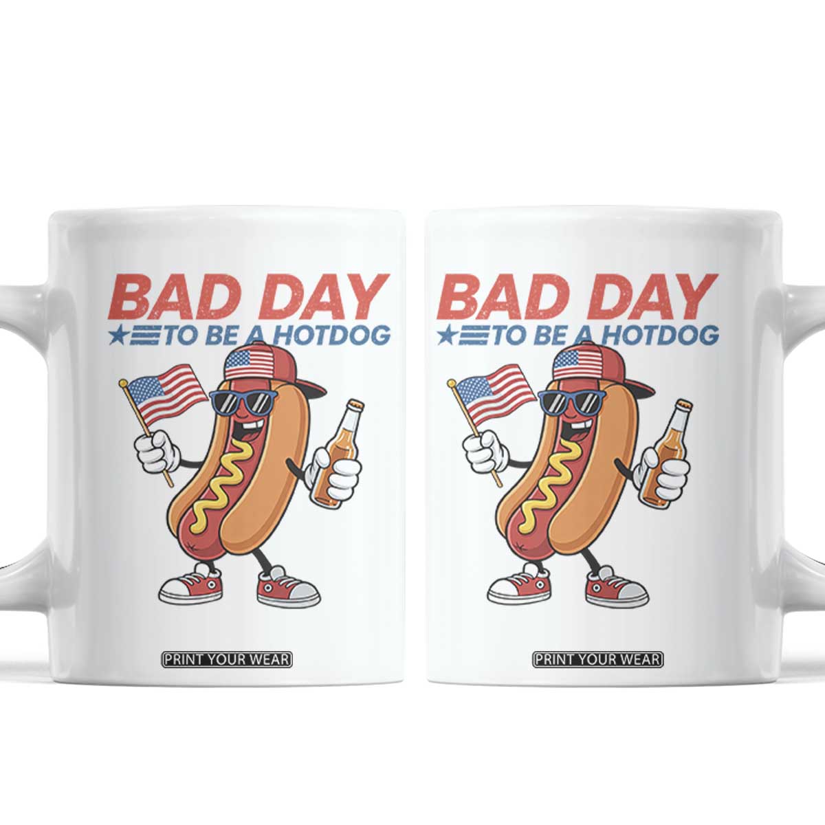 Bad Day To Be A Hot Dog Coffee Mug Funny BBQ Grilling 4th of July