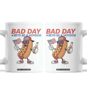Bad Day To Be A Hot Dog Coffee Mug Funny BBQ Grilling 4th of July