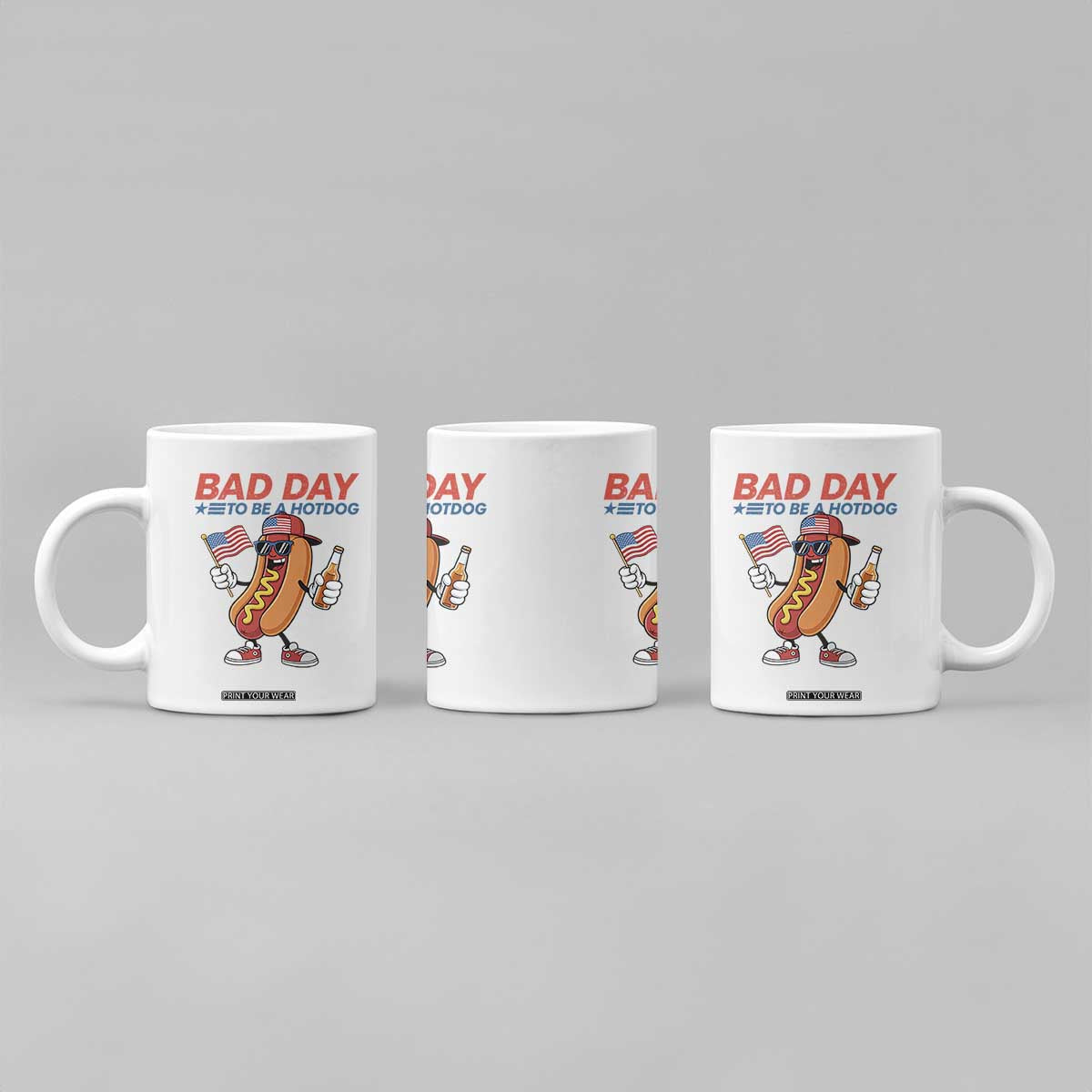 Bad Day To Be A Hot Dog Coffee Mug Funny BBQ Grilling 4th of July