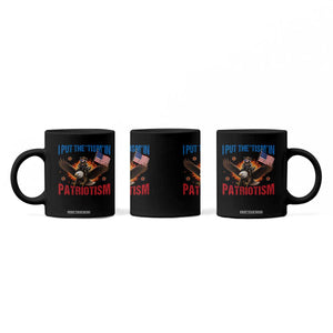 I Put The Tism In Patriotism Coffee Mug Raccoon Bald Eagle 4th of July USA