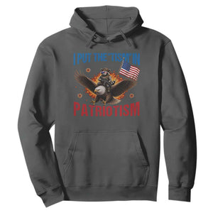I Put The Tism In Patriotism Hoodie Raccoon Bald Eagle 4th of July USA