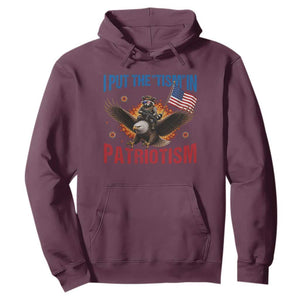 I Put The Tism In Patriotism Hoodie Raccoon Bald Eagle 4th of July USA
