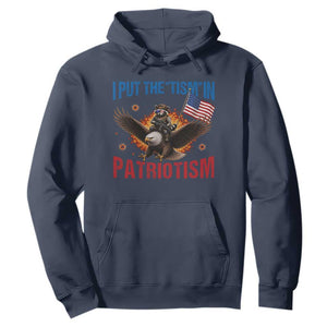 I Put The Tism In Patriotism Hoodie Raccoon Bald Eagle 4th of July USA