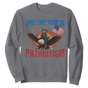 I Put The Tism In Patriotism Sweatshirt Raccoon Bald Eagle 4th of July USA