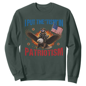 I Put The Tism In Patriotism Sweatshirt Raccoon Bald Eagle 4th of July USA