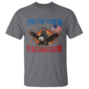 I Put The Tism In Patriotism T Shirt Raccoon Bald Eagle 4th of July USA
