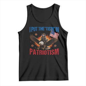 I Put The Tism In Patriotism Tank Top Raccoon Bald Eagle 4th of July USA TS11 Black Print Your Wear