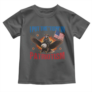 I Put The Tism In Patriotism Toddler T Shirt Raccoon Bald Eagle 4th of July USA