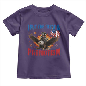 I Put The Tism In Patriotism Toddler T Shirt Raccoon Bald Eagle 4th of July USA