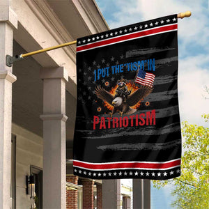 I Put The Tism In Patriotism Patriotic Garden Flag Raccoon Bald Eagle 4th of July USA
