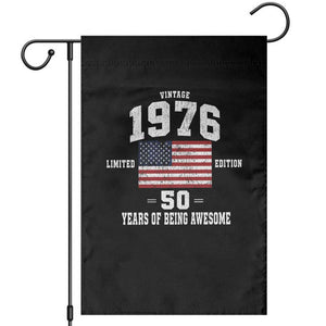 50th Birthday Garden Flag Vintage 1976 Limited Edition 50 Years Of Being Awesome USA Flag