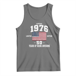 50th Birthday Tank Top Vintage 1976 Limited Edition 50 Years Of Being Awesome USA Flag