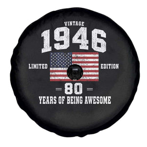 80th Birthday Spare Tire Cover Vintage 1946 Limited Edition 80 Years Of Being Awesome USA Flag